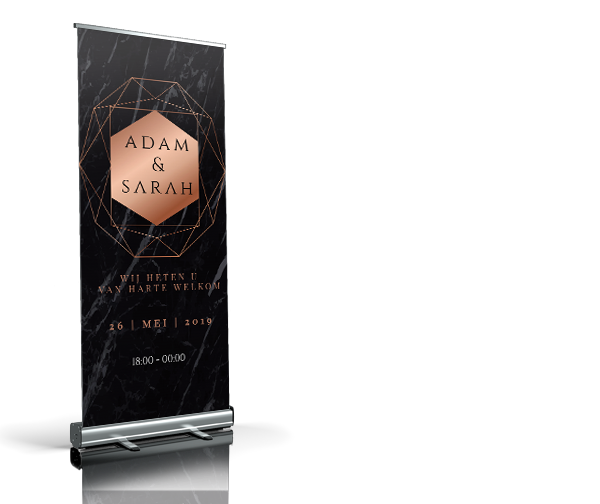 Welkomstbord - Black Marmer welkomstbord