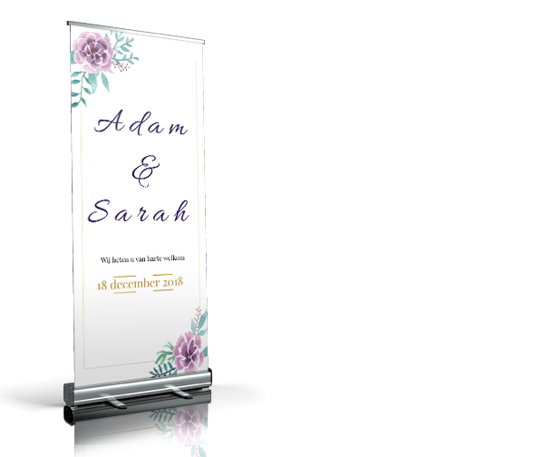 Welkomstbord - Simple purple welkomstbord