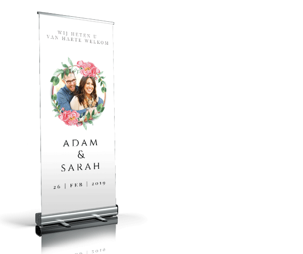 Welkomstbord - Red Round flower – Picture welkomstbord