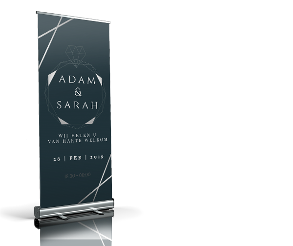 Welkomstbord - Geomatric Silver welkomstbord