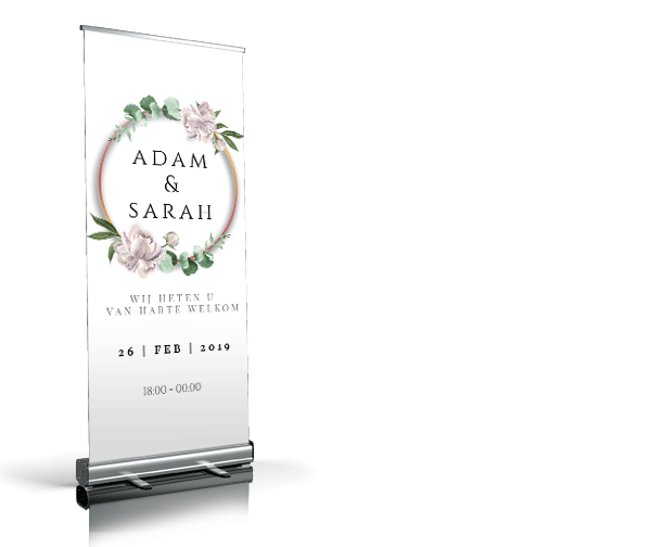 Welkomstbord - Simple Round Flower welkomstbord