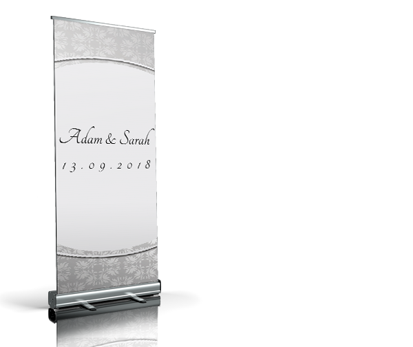 Welkomstbord - Curved silver welkomstbord