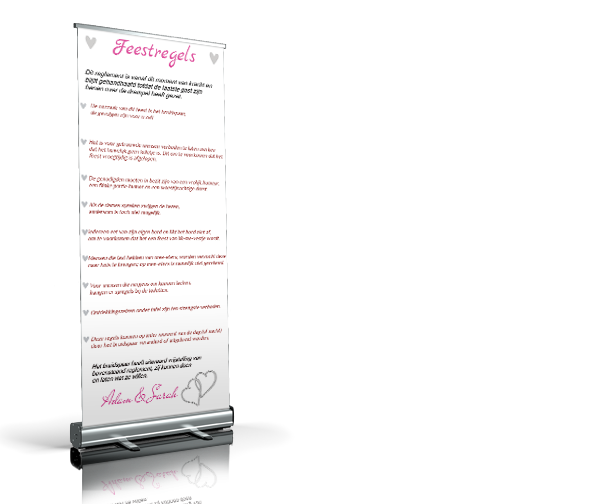 Welkomstbord - feestreglement Versie 2 welkomstbord