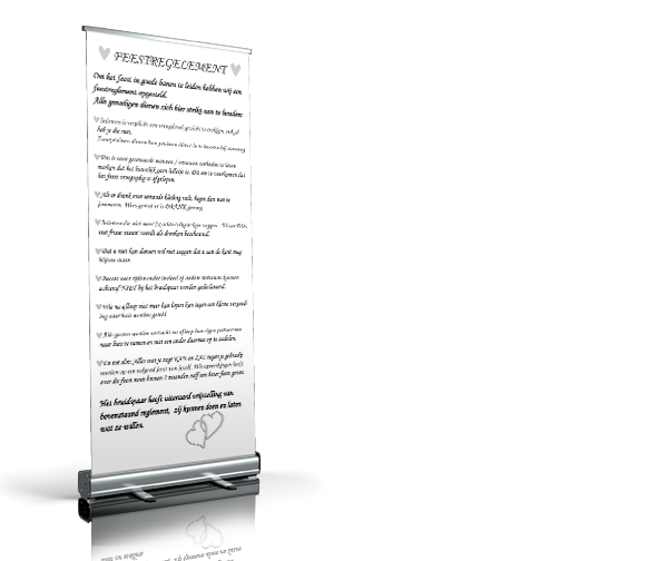 Welkomstbord - Feestreglement welkomstbord