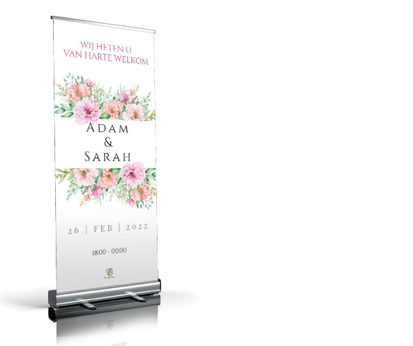 Simple double flower welkomstbord Simple double flower welkomstbord