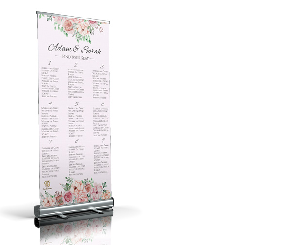 Table Seats+ ( Groter formaat 100 bij 200) welkomstbord Table Seats+ ( Groter formaat 100 bij 200) welkomstbord